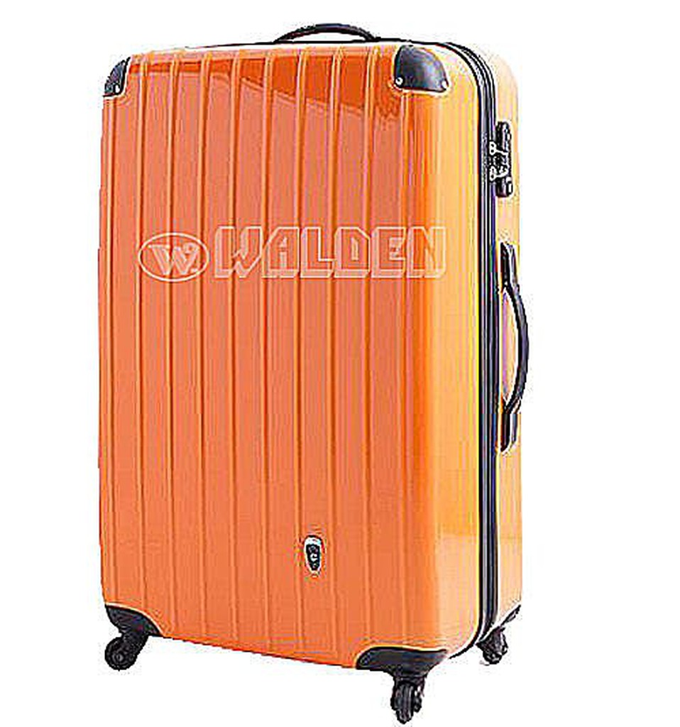 《葳爾登》TravelHouse旅行之家28吋硬殼旅行箱海關鎖行李箱鏡面登機箱28吋6008橘色
