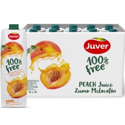 （整箱限宅配）Juver 西班牙蜜桃綜合果汁 1箱（1公升 X 10入）  COSTCO代購