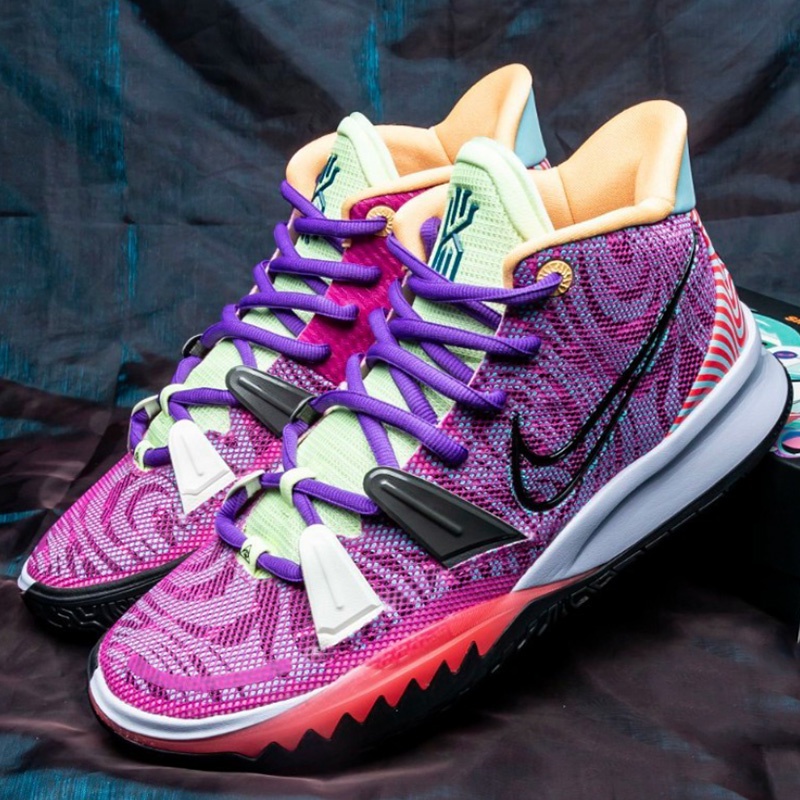 鞋帶 現貨+免運 藍扁鞋帶 藝術扎染鞋帶適配歐文Nike Kyrie7色彩素色紫色Dunk AJAF1通用橢圓半圓鞋帶