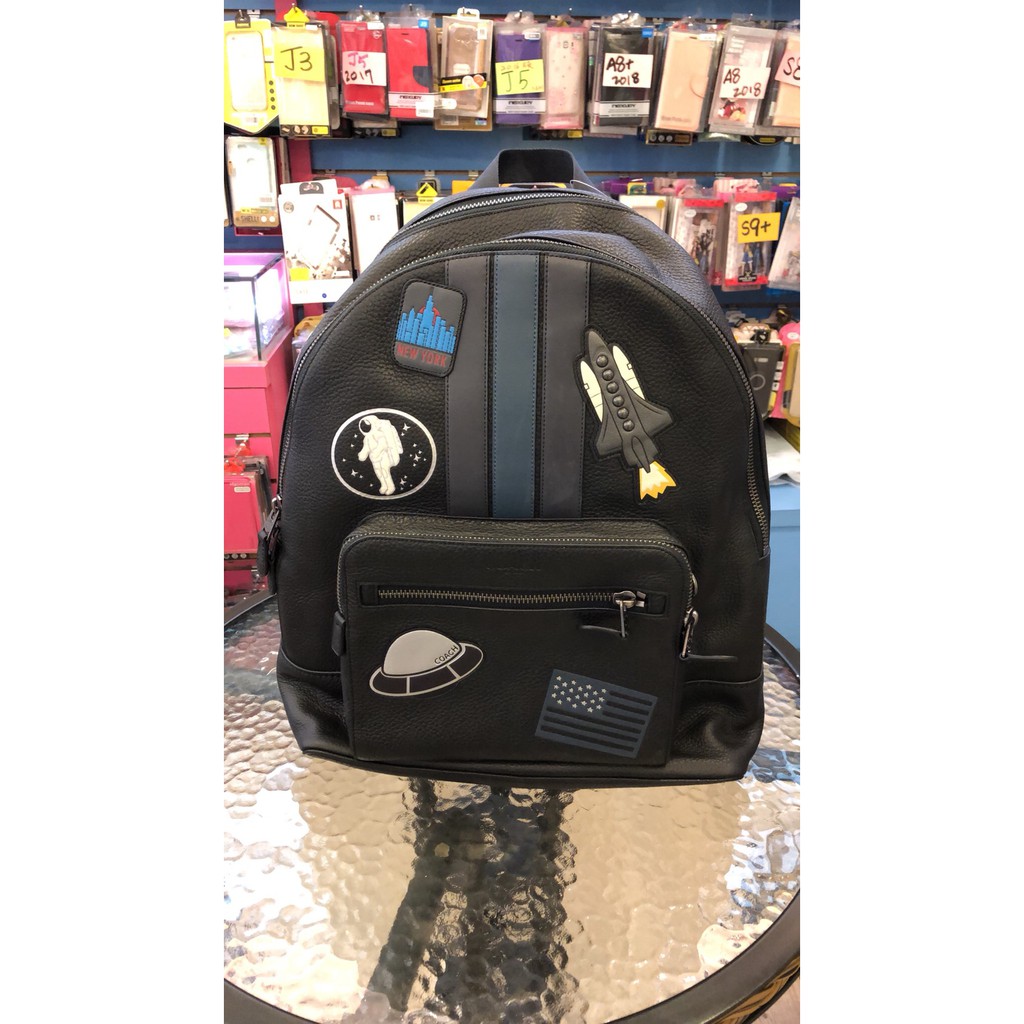 COACH WEST BACKPACK WITH VARSITY STRIPE AND SPACE