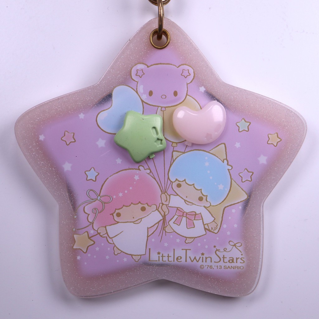 sanrio kiki&amp;lala 雙子星 2013年出品 星星造型 鏡 吊飾