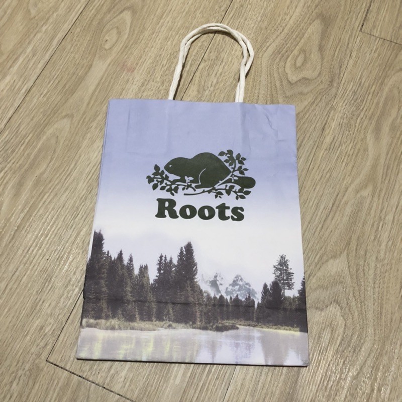 roots專櫃紙袋 正品