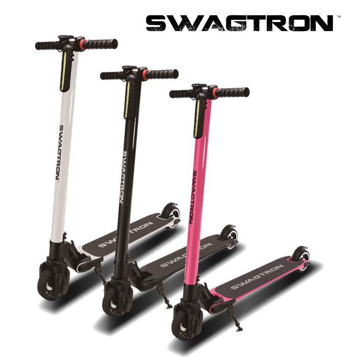美國 Swagtron Swagger 潮格 碳纖維 折疊 電動 滑板車 黑 白 桃紅 小哲居
