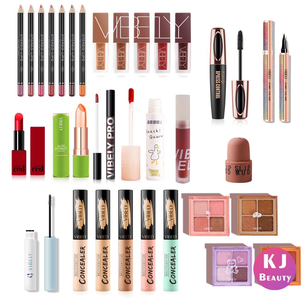 VIBELY Mascara Lip Glaze Eyeshadow Palette Eyeliner Conceale - 蝦皮購物