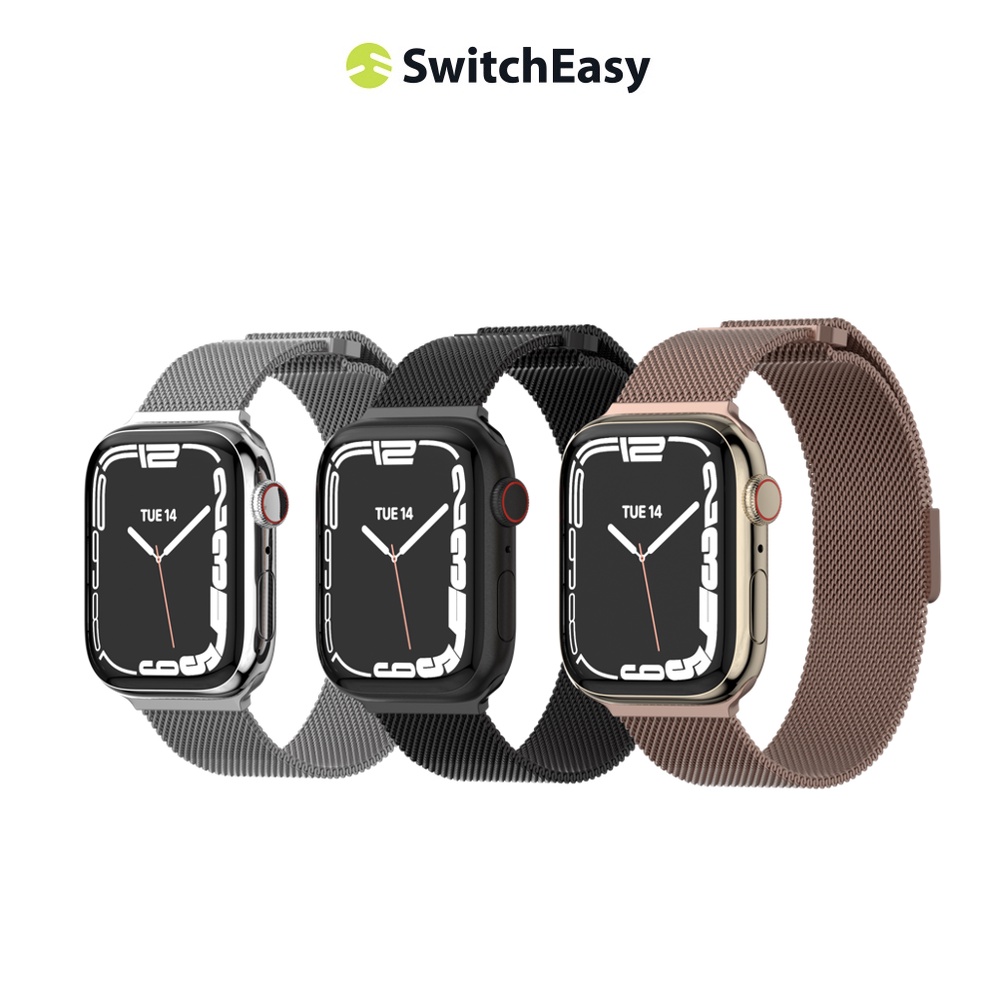 SwitchEasy 魚骨牌  Apple Watch Mesh 米蘭不鏽鋼金屬磁吸錶帶(8/7/6/5/4/3)