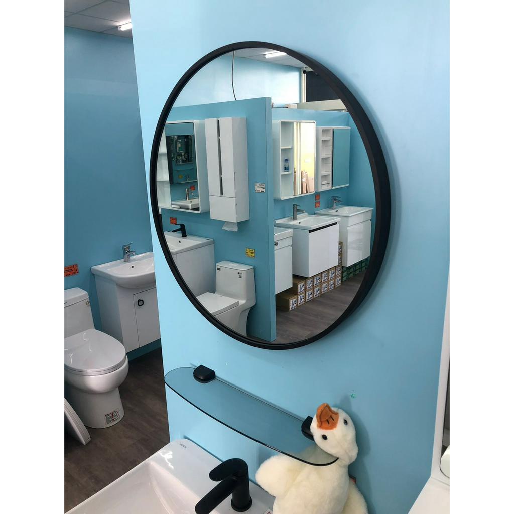 『洗樂適台南義林店』 鋁製黑框圓鏡 浴室鏡子 衛浴 浴鏡 鏡子 化妝鏡 (LT-6060-B/LT-7070-B)