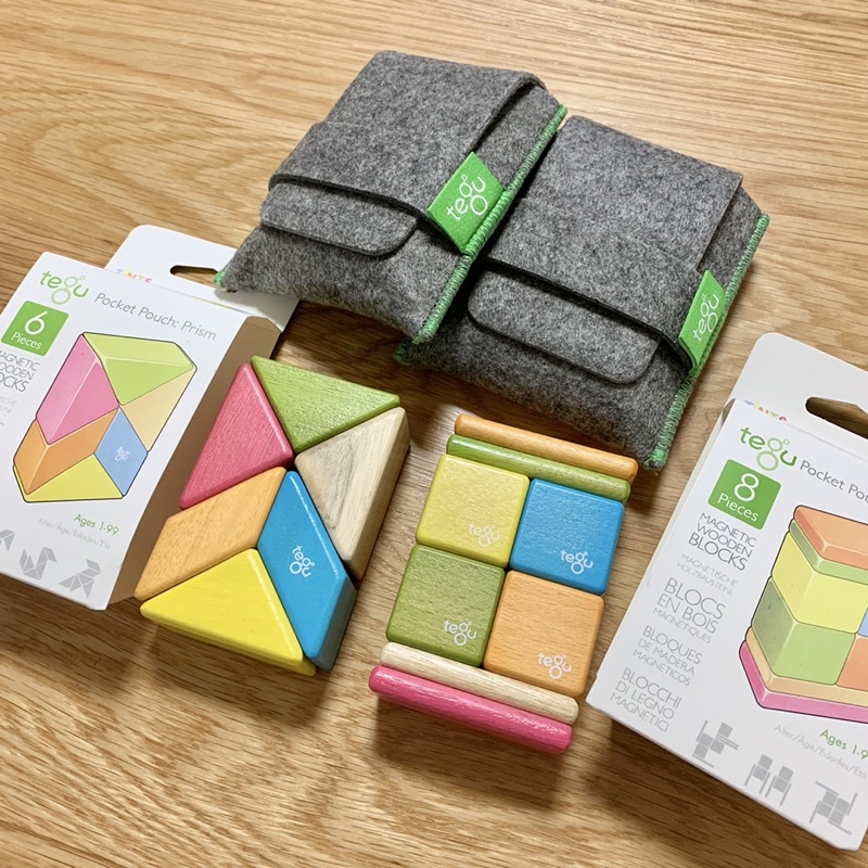 《全新》美國原裝tegu無毒磁性積木 隨身口袋組 調色盤系列 - 6件組/8件組