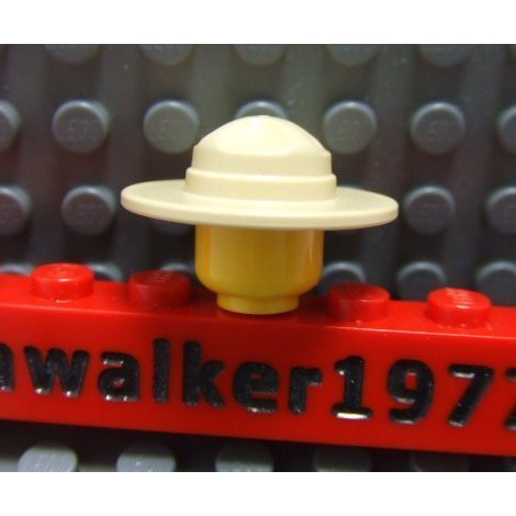 【積木2010-帽子】Lego樂高-全新 沙色圓帽 / 牛仔帽 / 森林警察帽 (Tan)(C-01)