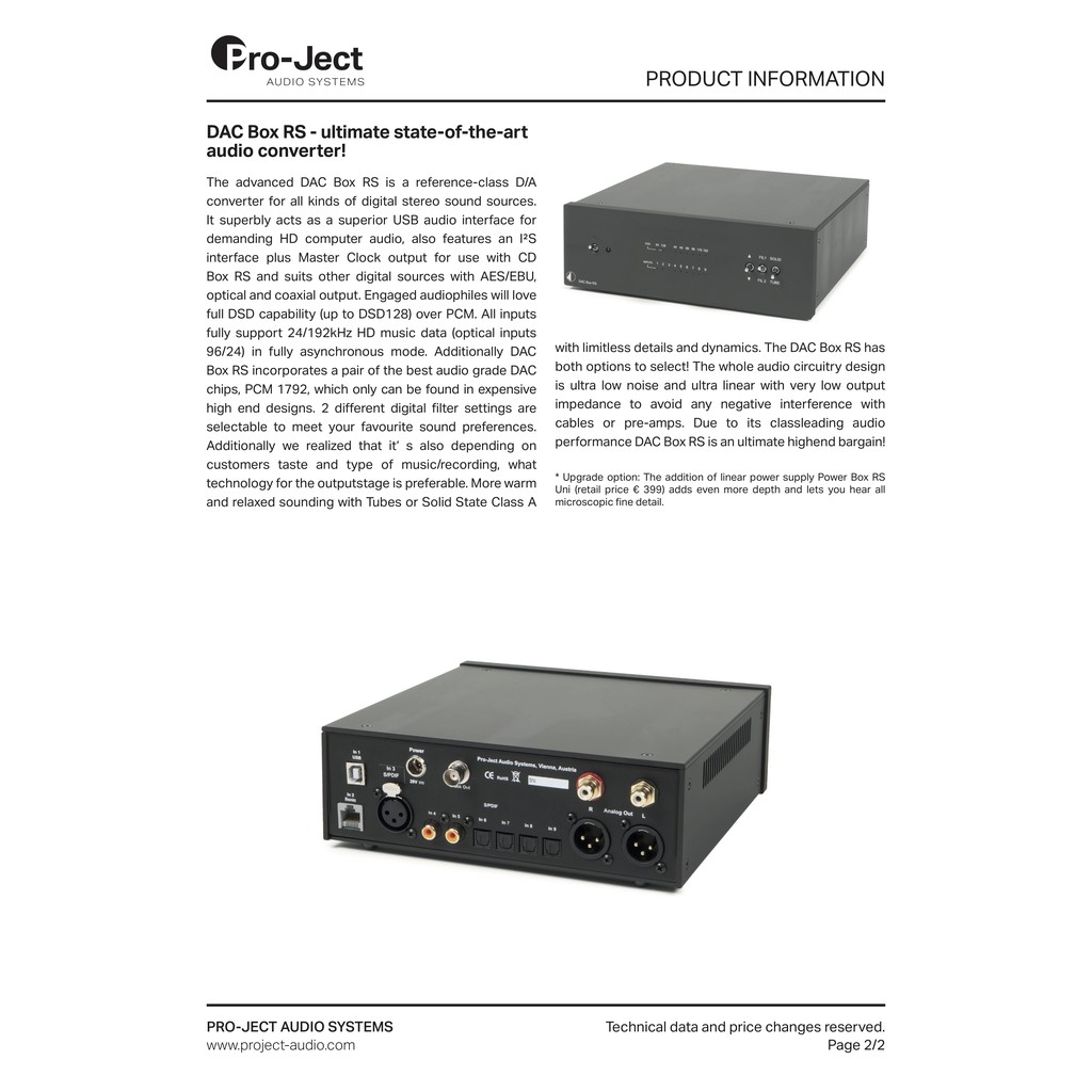 Pro-Ject ヘッドホンアンプ・DAC USB Box シルバー