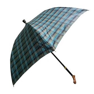 【限定款】安全調整式自動手杖雨傘/拐杖傘/手杖傘-藍