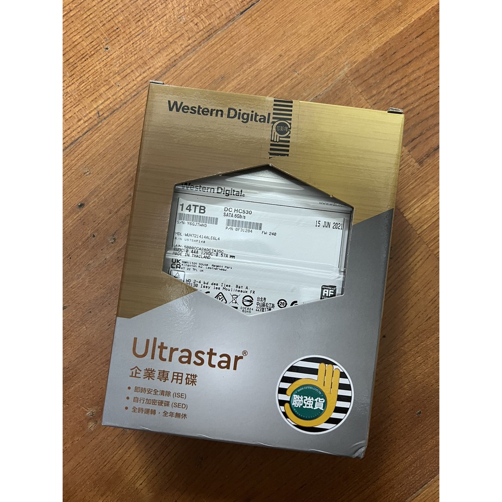 全新 台灣公司貨 WD【Ultrastar DC HC530】企業級專用碟 14TB