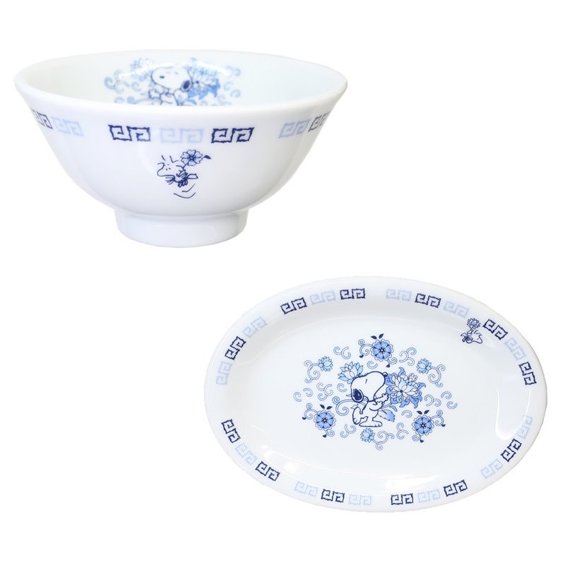 asdfkitty*日本製 史努比中華風 陶瓷碗 橢圓盤-飯碗/湯碗/點心碗/小菜盤/點心盤-金正陶器正版
