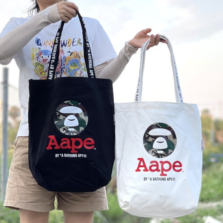 【日本雜誌包附錄包】猿人頭AAPE-ins潮流學生帆布包手提袋  環保袋  迷彩猿人頭 帆布購物袋 購物包-預購商品