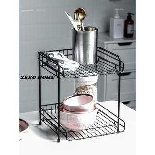 ZERO HOME北歐雙層鐵藝置物架廚房衛生間化妝品桌上桌面收納架調味架調料架#超取請聊聊我#預購