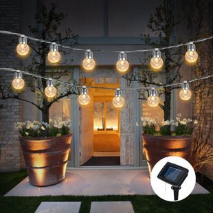 🇹🇼綠能陽光屋🇹🇼光控太陽能燈 太陽能球泡燈串led花園插地燈庭院裝飾菠蘿燈串（3.8米）A0329-16