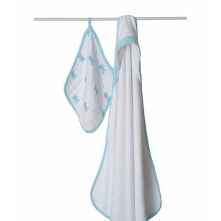美國 Aden+Anais 嬰兒棉紗沐浴巾 / 洗澡巾 / 2入組 彌月禮-藍色