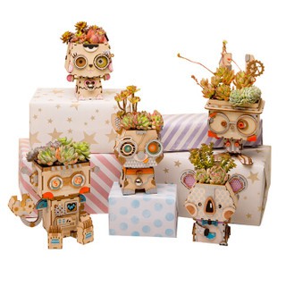 【Robotime】無尾熊 狗 盆栽裝飾 / 3D立體 / DIY模型