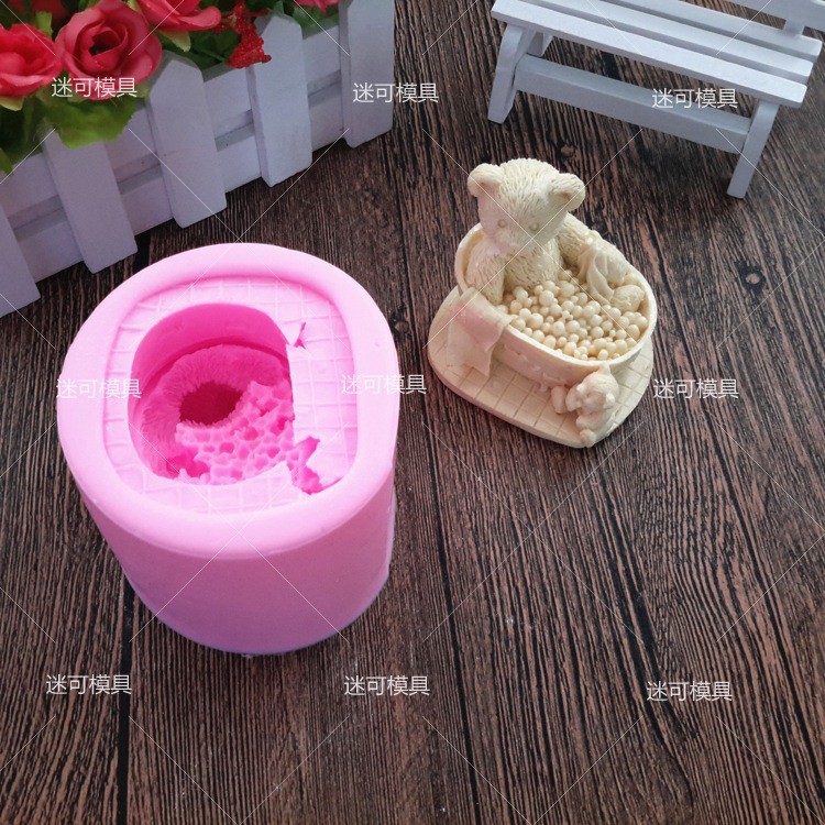 *小金龍模具館* 迷可翻糖硅膠模具 3D立體小熊翻糖蛋糕模具 手工皂肥皂香皂模烘焙工具