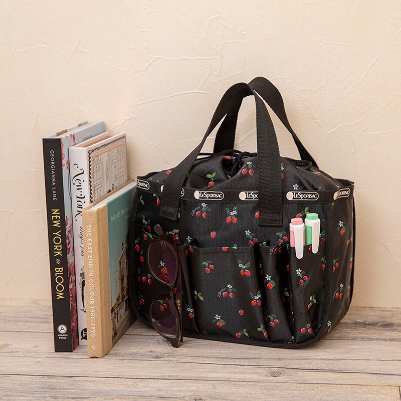 日本限定 LESPORTSAC 黑色草莓 手提包托特包 袋中袋包中包 多口袋收納袋束口袋 書籍 雜誌附錄 日雜包 韓國
