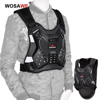 Wosawe 摩托車盔甲背部保護器成人男士脊椎胸部保護山地車越野摩托車賽車身體防護背心夾克