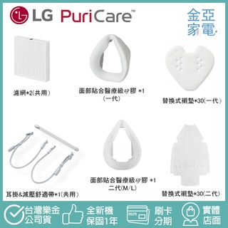 🔥現貨LG原廠耗材🔥 口罩型空氣清淨機 濾網 襯墊 面部矽膠 耳掛&減壓舒適帶 電子口罩