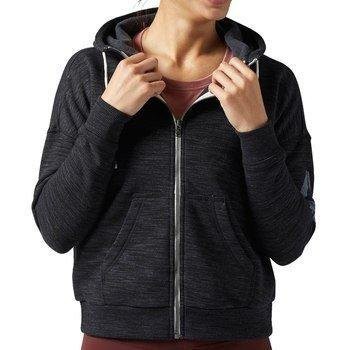 Reebok Training Essentials Full Zip Hoodie 女 刷毛保暖 防寒 連帽外套-黑~