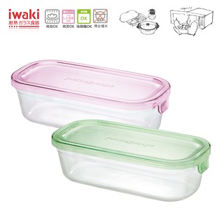 純淨北歐 | iwaki 日本 耐熱玻璃 方形微波保鮮盒 (兩色) 500ml 冷藏保鮮 常備菜 微波 烤箱 電鍋