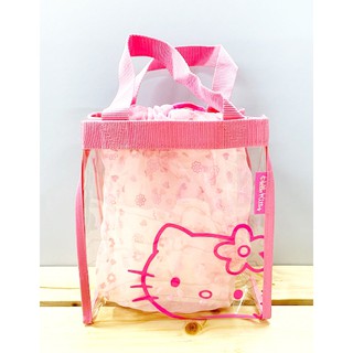 【震撼精品百貨】Hello Kitty_凱蒂貓~Sanrio HELLO KITTY防水收納包/透明手提包-#20087