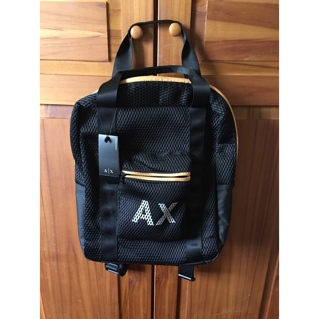 A|X Armani Exchange 黑黃配色 後背包(可手提)