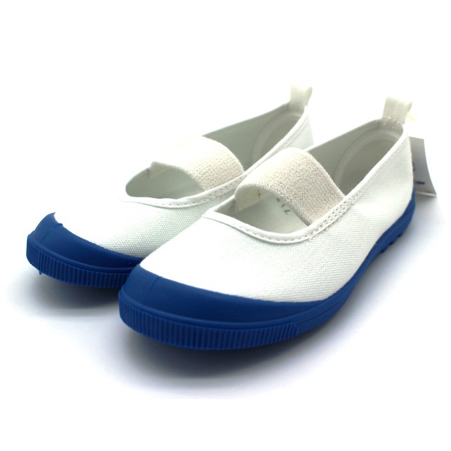 【艾莉絲童鞋】MoonStar日本月星機能童鞋-抗菌防滑室內鞋(日本製造生產的唷)-白/藍(MS015)