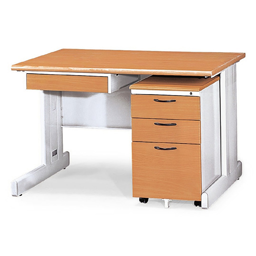 【DL OA】HU辦公桌、辦公家具、辦公桌(木紋色、灰白腳)(整組)(台中市區免運費)