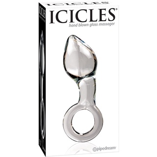 美國進口PIPEDREAM．ICICLES冰晶玻璃系列-NO.14 桃太郎 奶嘴型後庭塞 肛塞 前列腺 CR保險套情人