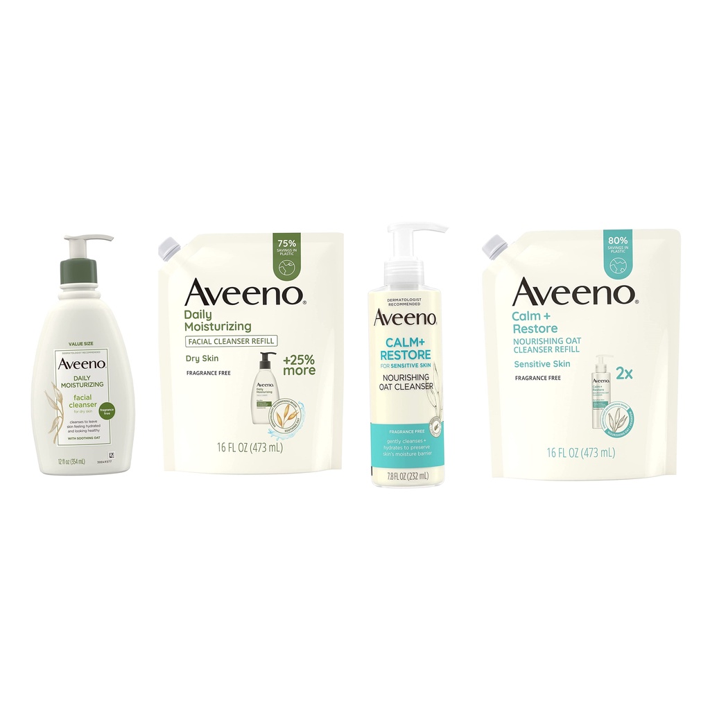 現貨 Aveeno 艾維諾 保濕燕麥潔面乳 日常保濕潔面乳 洗面乳 補充包 正品開發票 快速出貨
