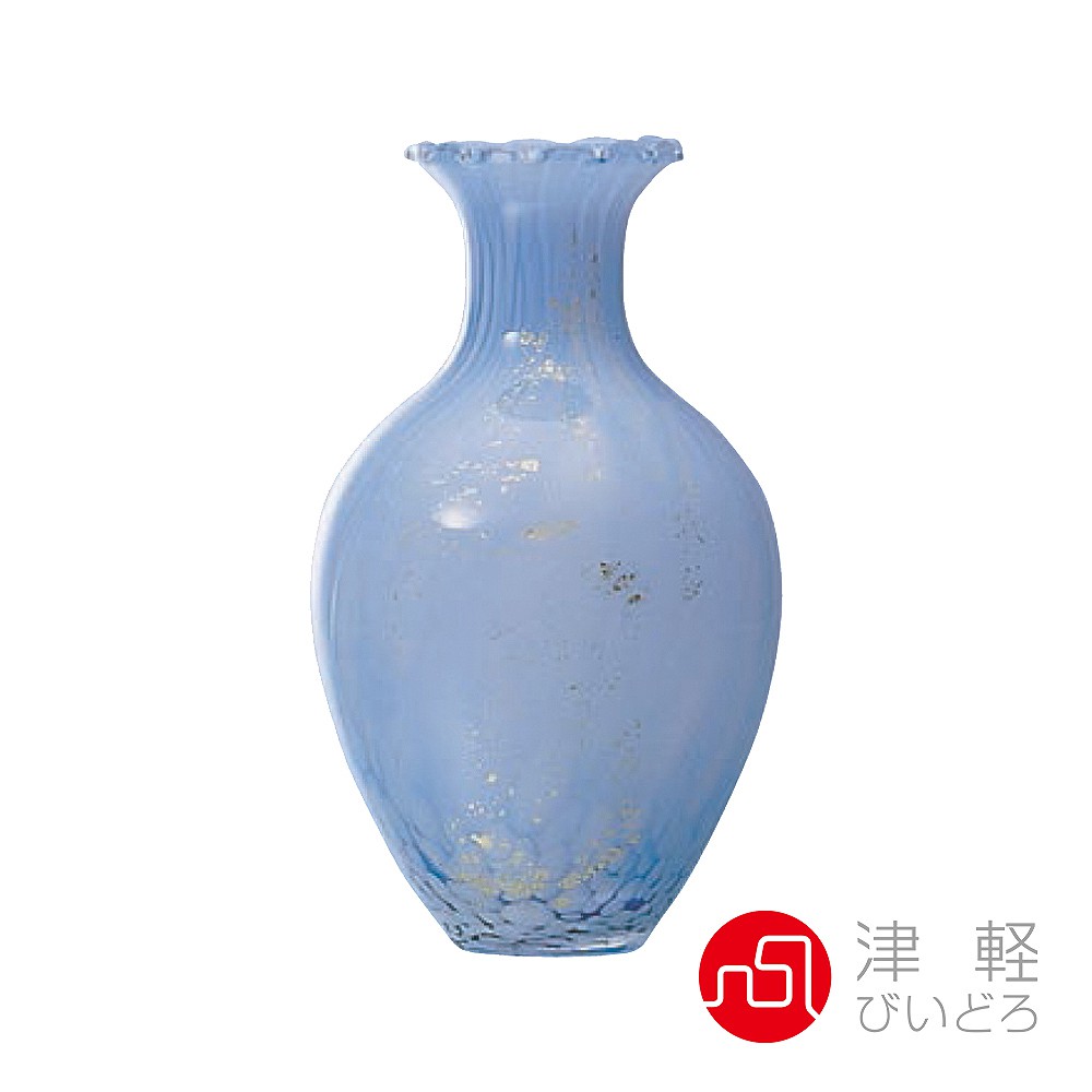 【日本ADERIA津輕】 悠藍點金手工琉璃花瓶/花器《WUZ屋子》