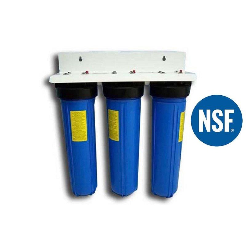 (含NSF濾心) 20吋BIG BLUE大胖三道式水塔過濾器(吊掛型) NSF-ISO認證