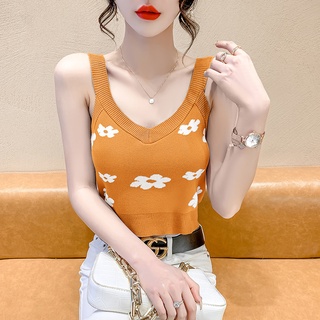 愛依依 上衣 小衫 背心 內搭 新款小清新針織吊帶背心女外穿V領提花甜美百搭短款內搭上衣T342-1659.