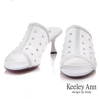 Keeley Ann 透膚網紗美鑽中跟拖鞋(0219323)