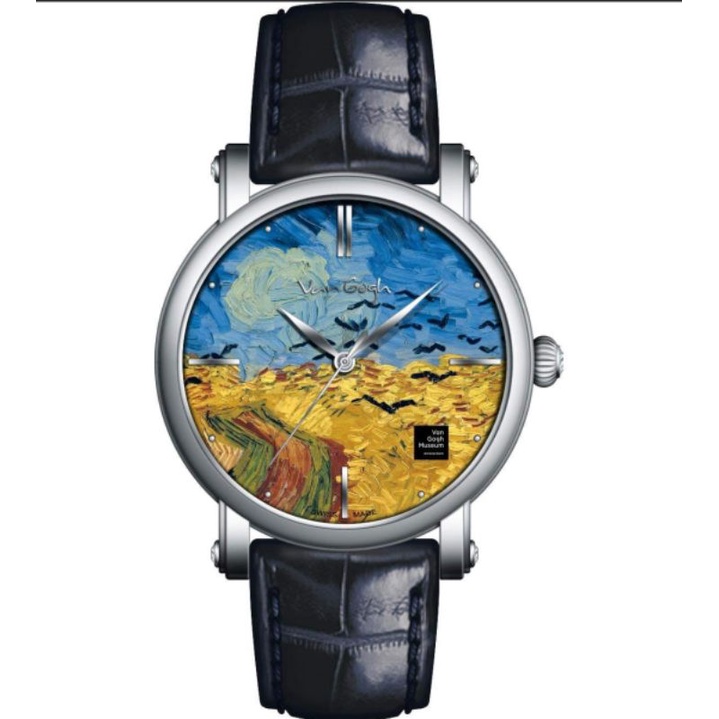 正品Van Gogh Swiss Watch 梵谷經典名畫手錶（立體油畫風格）二手 藝術 麥田群鴉