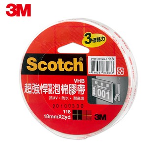 3M Scotch超強悍雙面泡棉膠帶(18MMx2YD)