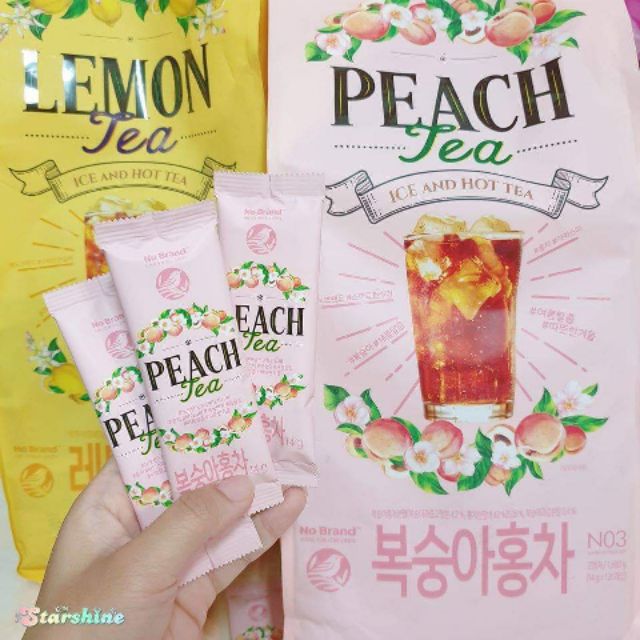 韓國熱賣 NO BRAND LEMON &amp; PEACH TEA 檸檬紅茶 桃子紅茶 沖泡茶包