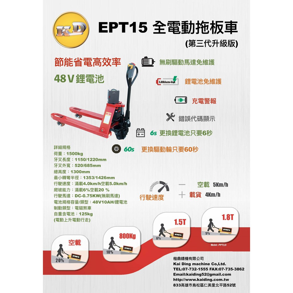 EPT15 全電動拖板車 鋰電池電動拖板車