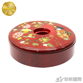 全家樂旋轉餅盒 臺灣製 直徑約25.5cm 收納盒 糖果盒 餅盒 360度旋轉 收納 中式【TW68】