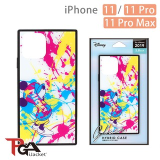 【日本PGA】iPhone 11/11 Pro/11 Pro Max 迪士尼 四角氣墊 9H玻璃殼-米奇潑畫