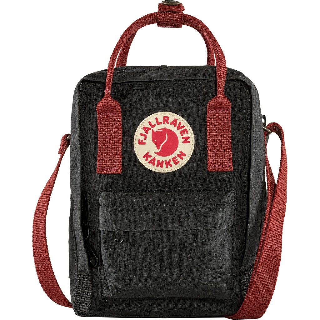 【Fjallraven北極狐】Kanken Sling隨身斜背包- 550-326黑/公牛紅(FR23797)