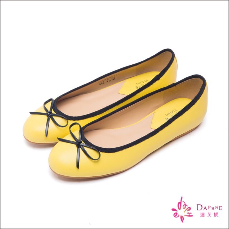 達芙妮 DAPHNE 黃色 娃娃鞋 包鞋 平底鞋 228特價250