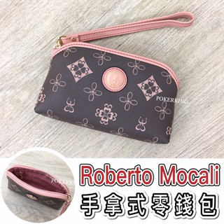 POKER📣(免運-專櫃品牌) Roberto Mocali 諾貝兔 零錢包 茉綠花紋系列 手拿包 皮夾 女夾 鑰使包