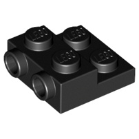 LEGO 樂高 黑色 Plate 2x2x2/3 2 Studs 側邊附顆粒 99206 6052126