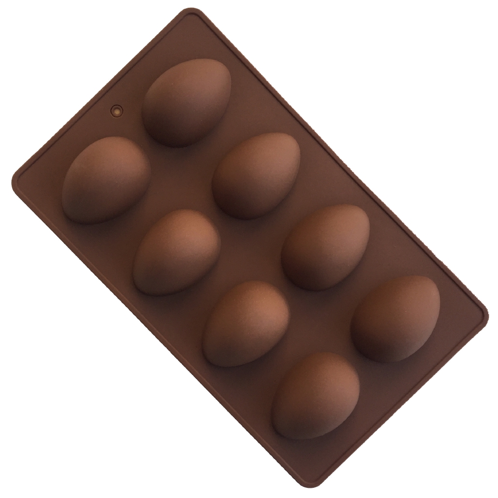 矽膠 8 蛋形巧克力模, 復活節彩蛋, 冰模, DIY 烘焙工具