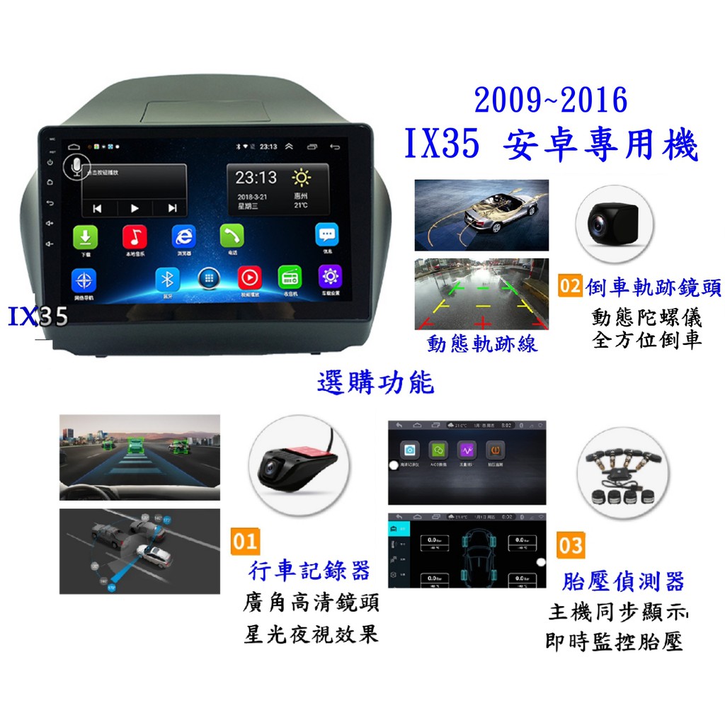 現代 IX35  安卓大屏專用主機+日本電容屏/多核心/網路電視/手機雙向互動/導航/無線上網/送倒車鏡頭/整行車記錄合