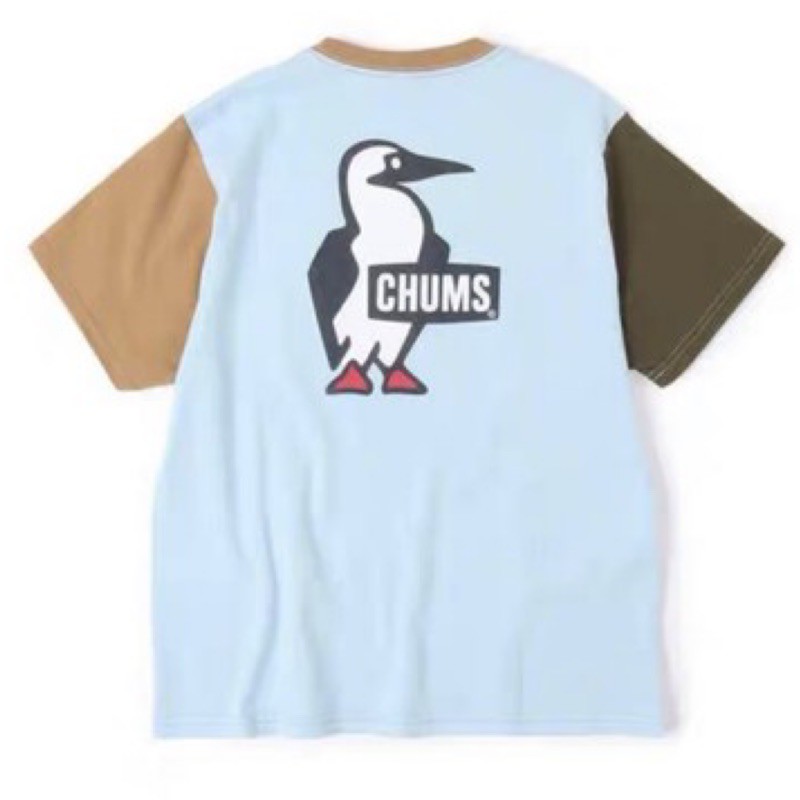 日本代購 戶外chums 鳥背後鳥有機棉舒適圓領短袖t恤潮流滑板短袖t恤黑粉紅 蝦皮購物